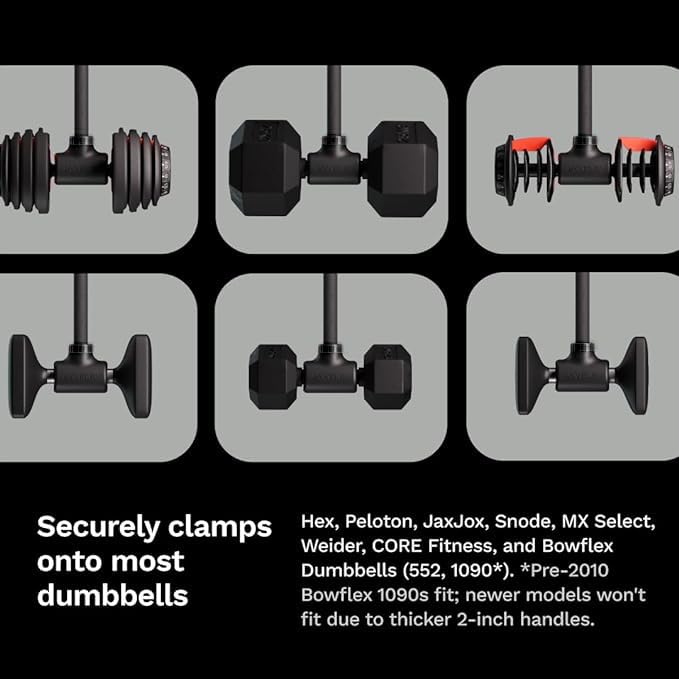 Jayflex Hyperbell Dumbbell Converter - Convert Dumbbells to Barbell Set and Kettlebell for Home Fitness - Adjustable & Up to 200 lb Capacity Weight Barbell for Weight Lifting - color: Barbell