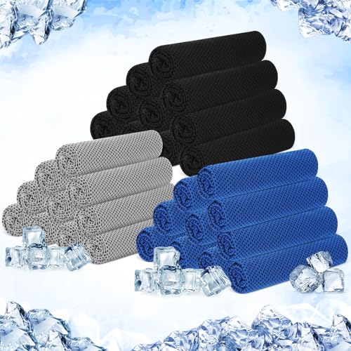 Hosuly 30 Pack Cooling Towels 40"x12" - color: Black, Dark Blue, Light Gray