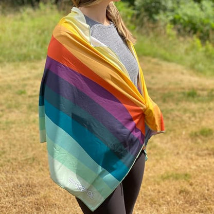 Large Cooling Shawl - Instant Heat Relief for Outdoor Events - color: Sunset Wave