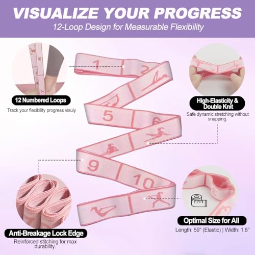 Fabric Resistance Bands for Working Out, Fabric Booty Bands for Legs and Butt with Stretching Strap Included, Non-Slip Glute Bands for Yoga Pilates Home Fitness