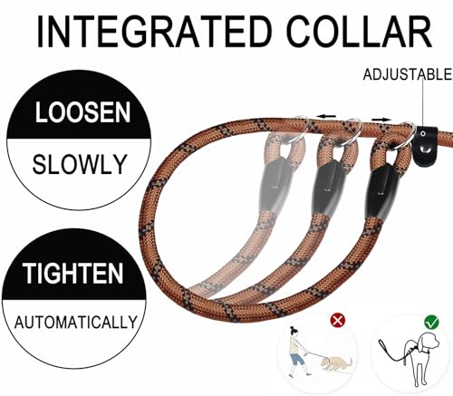 Dog Leash, 6 FT Heavy Duty Dog Leashes with Comfortable Padded Handle,Brown - color: Brown, size: 6 Feet x 1/2 Inch