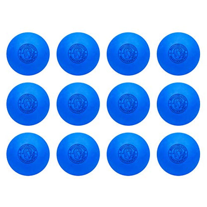 Signature Lacrosse Ball Set - Packs of 2, 4, 8, 12, and 100 - No Chemical Smell Massage Balls, Myofascial Release Tools, Back Roller, Muscle Knot Remover - color: Blue, size: 12 Balls