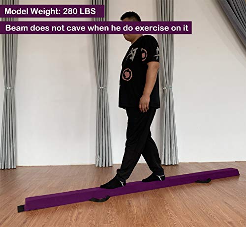MARFULA 6 FT / 8 FT / 9 FT Folding Gymnastics Beam Foam Balance Floor Beam - Extra Firm - Suede Cover - Anti Slip Bottom with Carry Bag for Kids/Adults Home Use