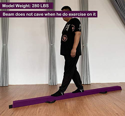 MARFULA 6 FT / 8 FT / 9 FT Folding Gymnastics Beam Foam Balance Floor Beam - Extra Firm - Suede Cover - Anti Slip Bottom with Carry Bag for Kids/Adults Home Use