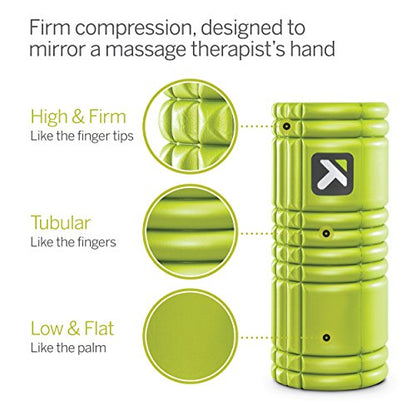 TriggerPoint Grid 1.0 Foam Roller - 13" Multi-Density Massage Roller for Deep Tissue & Muscle Recovery - Relieves Tight, Sore Muscles & Kinks, Improves Mobility & Circulation - Targets Key Body Parts - color: Lime
