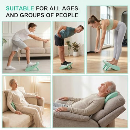 Calf Stretch Board & Back Stretcher – Adjustable Slant Board,Lumbar Pillow,and Foot Rest 4-in-1 for Deep Muscle Relief,Post-Workout Recovery and Injury Prevention