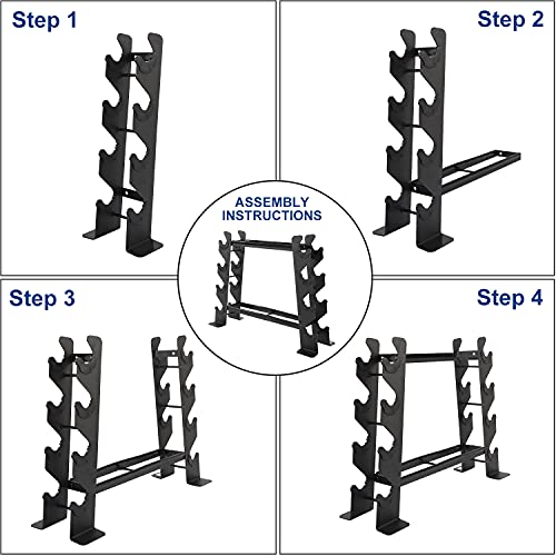 XPRT Fitness Compact Heavy Duty Dumbbell Rack | 400 lbs Capacity 2-Tier Steel Frame | Fits 5–30 lb Dumbbells | Space-Saving A-Frame Design for Home Gym