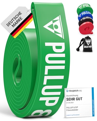 Pullup & DIP Fitness Bands, Resistance Bands with Bag, Door Anchor (with Sets) and Exercise Guide - Single & in Value Set, Pull-Up Band Fitness Band for Calisthenics - color: STRONG (Green)