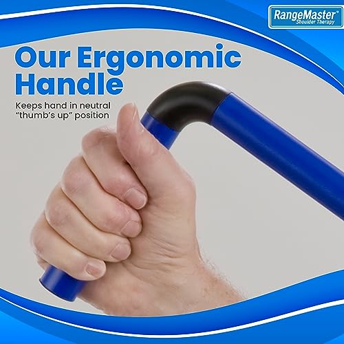 RangeMaster ShoulderWand Stretching Tool | Physical Therapy Bar for Shoulder Pain Relief & Recovery | Ergonomic Design | Collapsible for Easy Storage | Frozen Shoulder, Rotator Cuff & More (Blue)