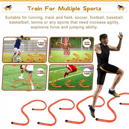 Mini Hurdles for Track and Field, 6" 9 12 16 20 24 Inch Speed Hurdles for Agility Training, Kids/Athletes/Basketball/Baseball/Soccer/Football Indoor Outdoor Sports Equipment(60cm/24in)