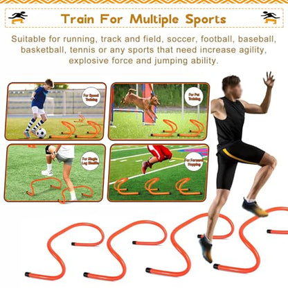 Mini Hurdles for Track and Field, 6" 9 12 16 20 24 Inch Speed Hurdles for Agility Training, Kids/Athletes/Basketball/Baseball/Soccer/Football Indoor Outdoor Sports Equipment(60cm/24in)