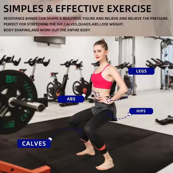 Sweat&Co Resistance Loop Exercise Bands/Pilates Flexbands (Set of 5 Resistance Bands) with Carry Bag by Bargains&Co
