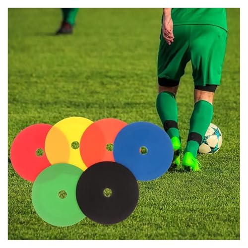 20 Pcs Football Flat Cones Marker Disc with Holes Basketball Sports Speed Agility Training Aids Markers