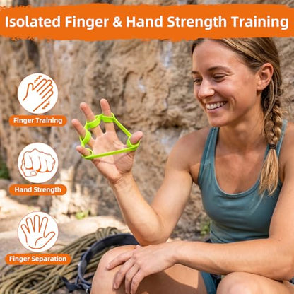 Finger Stretcher 4 Pack Finger Extensor Bands Hand Resistance Bands Finger Strengthener Finger Exerciser Hand Extension Exerciser Extensor Trainer for Grip Strength Rehab Climbing Training