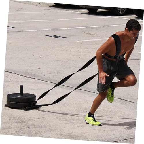 Sled Harness Tire Pulling Harness Fitness Workout Physical Training Resistance Rope Shoulder Strap for Running Sprinting (Black)