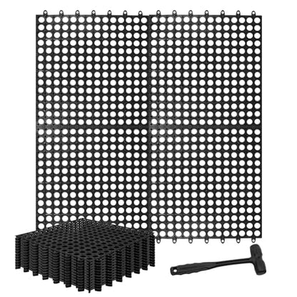Interlocking Floor Tiles 12x12 Inch, 12 Pack Soft PVC Non-Slip Drainage Tiles with Holes for Bathroom, Pool Deck, Gym, Garage, Kitchen & Wet Areas, Easy Splicing Anti-Fatigue Mat (12)