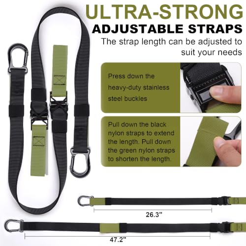 Home Resistance Training Kit with Adjustable Suspension Straps for Workouts - color: Army Green
