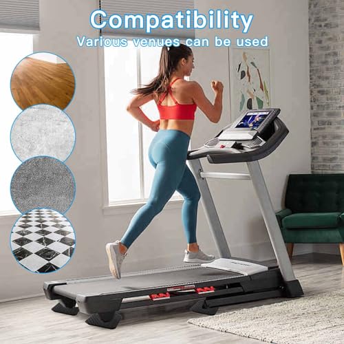 Non-Slip Treadmill Mat Pads, 4x4 Inch High Density Silicone Exercise Equipment Mat - Double-Sided Anti Vibration Pad for Treadmill, Walking Pad, Exercise Bike, Floor Protection