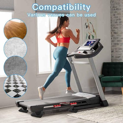 Non-Slip Treadmill Mat Pads, 4x4 Inch High Density Silicone Exercise Equipment Mat - Double-Sided Anti Vibration Pad for Treadmill, Walking Pad, Exercise Bike, Floor Protection
