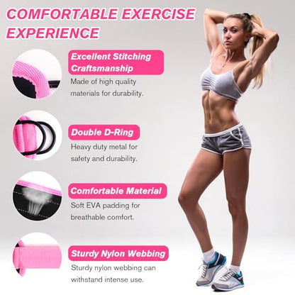 Ankle Resistance Bands with Cuffs Ankle Weights Fitness Band Set for Women Pink