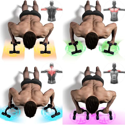 READAEER Push Up Bars Gym Exercise Equipment Fitness 1 Pair Pushup Handles with Cushioned Foam Grip and Non-Slip Sturdy Structure Push Up Bars for Men & Women - color: Blue