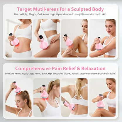 Lymphatic Drainage Massager, Anti Cellulite Massage Tool For Thigh & Belly Stretch Marks & Cellulite Reduction, Handheld Massage tools for Sciatica Nerve, Legs, Arms, Hip, Muscle, Low Back Pain Relief