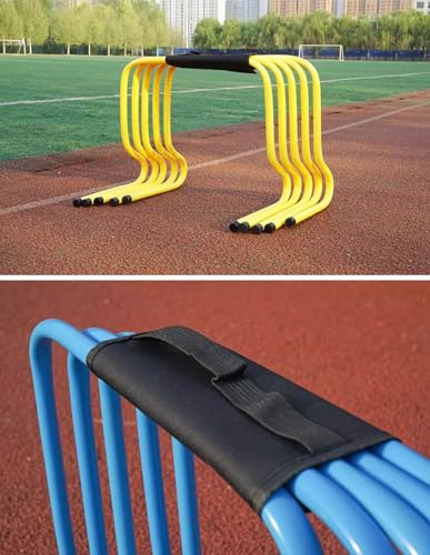 5 Pcs Agility Hurdles Training Equipment, Indoor Outdoor Sports Practice Hurdles with Carry Strap, Track and Field Jumping Workout Obstacles (Green 15Cm (5 7/8)