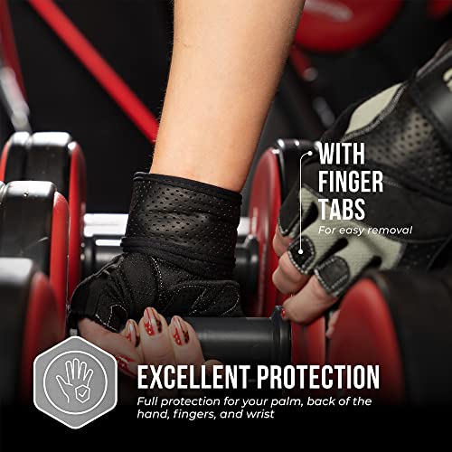 Contraband Pink Label 5737 Womens Padded Wrist Wrap Weight Lifting Gloves w/GripLock Padding (Pair) - Machine Washable Fingerless Workout Gloves w/Wrist Support Designed for Women