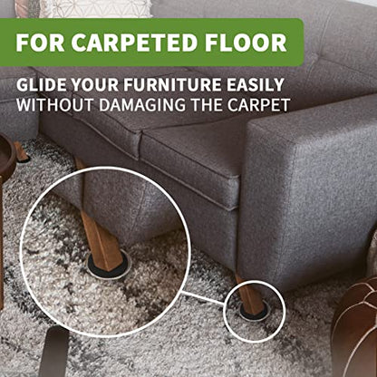 Furniture Sliders for Carpet 8 PCS - 3 1/2" Beige - size: 8 PCS 3 1/2 inch Beige