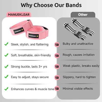 MANUEKLEAR Non-Slip Blood Flow Restriction Bands for Thighs, BFR Booty Bands for Women Glutes Leg, Adjustable Occlusion Thigh Bands for Workout Leg & Hip