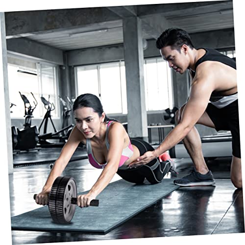 Portable Dual Wheel Ab Roller Multifunctional Home Fitness Equipment Ergonomic Handles Knee Pad for Men and Women for Abdominal Exercise and Stomach Strengthening