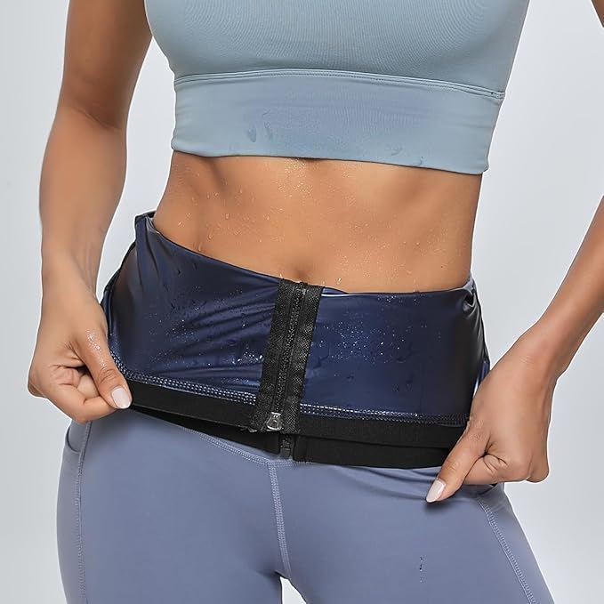 Women's sauna waist trainer shapewear, fitness, tummy control, buttock lifting, sweating, fat burning, and weight loss.