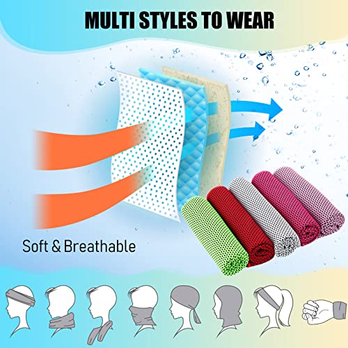 BBTO 80 Pcs Cooling Towels 32x12 in Microfiber,Multicolor - color: Multicolor