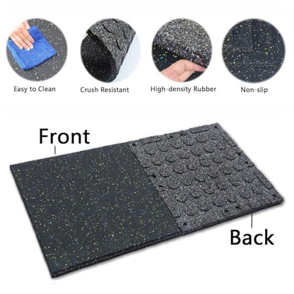 4 Pack Interlocking Tile 20" x 20”x 1”Heavy Duty Rubber Flooring Mat Anti-Vibration Anti-Slip Exercise Mats for Gym Equipment and Cushion for Workouts, Cover 11.12 Sq.Ft…
