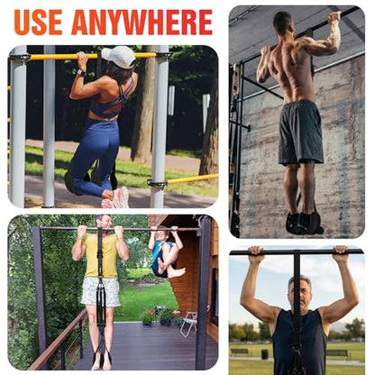 Pull Up Assistance Bands, Heavy Duty Adjustable Resistance Bands for Pull Up Bar with Comfortable Fabric Foot Rest, Pull Up Assist Bands for Strength Training & Home Fitness