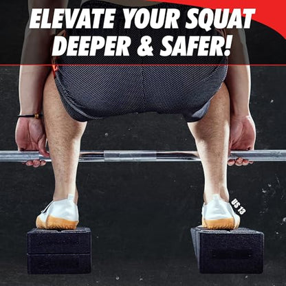 Squat Wedge Block – Heel Elevated Squat Platform for Deep Squats, ATG Training, Ankle Mobility, 4-Angle Adjustable Slant Board for Calf Stretching, Knee Pain Relief, 440 lbs