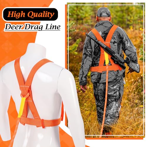 2 Pcs Deer Drag Sled, Heavy Duty Deer Drag Harness Thickened Tear-Resistant Hunting Sled with Ropes Hauling Hunting Gear Accessories for Antelope Elk Duc Ice Fishing Camping Gift for Men