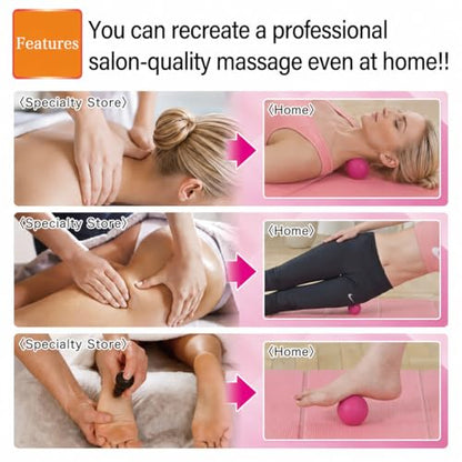 Massage Lacrosse Balls for Myofascial Release, Trigger Point Therapy,Manual Massage Balls, Muscle Knots, and Yoga Deep Tissue Massage. Set of 2 Firm Balls (Pink＆Light Pink)
