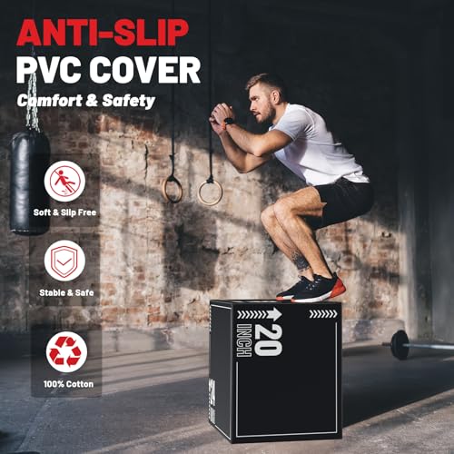 papababe 3-in-1 Jump Box, Anti-Slip, High-Density Foam - style: 20 x 24 x 30 inch (16 lb)-White