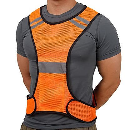 TCCFCCT Reflective Running Vest, High Visibility Running Gear with Large Pocket - color: 3 Pack Mesh Orange
