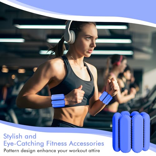 Wrist Ankle Weights for Women, Adjustable Ankle Weights Strength Training Silicone Bracelets Workout Wrist Ankle Weights for Men Women Yoga Running Dance Ankle Arm Leg Weights (2lb)