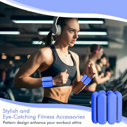 Wrist Ankle Weights for Women, Adjustable Ankle Weights Strength Training Silicone Bracelets Workout Wrist Ankle Weights for Men Women Yoga Running Dance Ankle Arm Leg Weights (2lb)