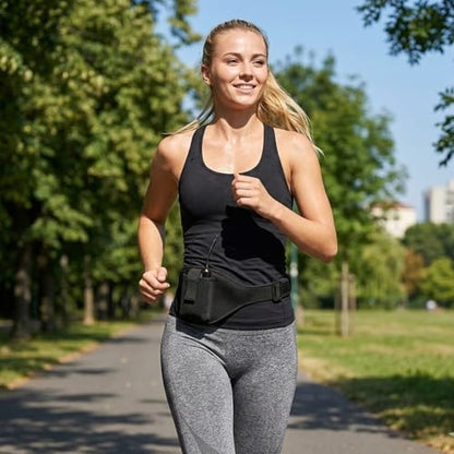 Zerodeko Microphone Belt Waist Pack Adjustable Neoprene Fitness Waistband Sweat-resistant Trainer Mic Holder Bag for Running Outdoor Sports