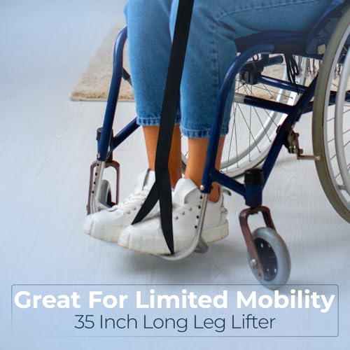35" Leg Lifter for Mobility - Durable Strap w/Multi Loops | Post Surgery Aid for Hip, Knee & Wheelchair Patients | Easy Bed, Car & Couch Transfer
