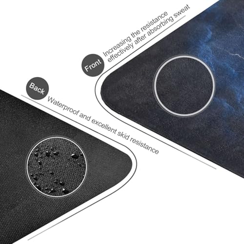 Kigai Travel Yoga Mat 71" x 24" Non Slip Natural Rubber Foldable Exercise Mat Ultra Thin 1.5mm Lightweight for Fitness, Pilates & Home Workout, Blue Lightning