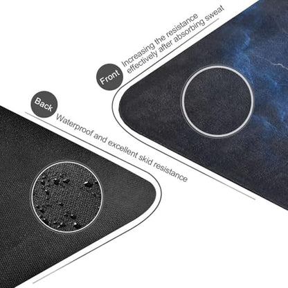 Kigai Travel Yoga Mat 71" x 24" Non Slip Natural Rubber Foldable Exercise Mat Ultra Thin 1.5mm Lightweight for Fitness, Pilates & Home Workout, Blue Lightning