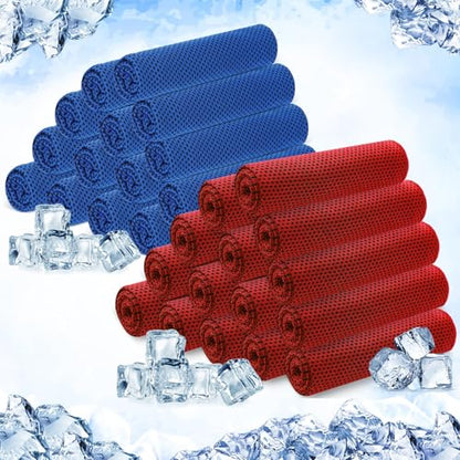Hosuly 30 Pack Cooling Towels 40"x12" - color: Dark Blue, Red