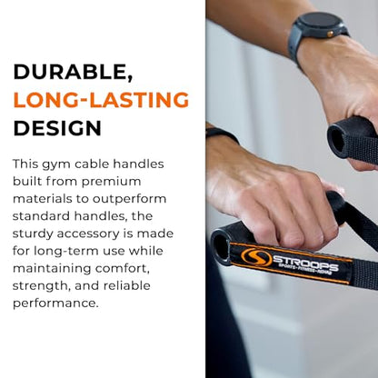 Textured Grip Handle - Comfortable, Non-Slip Gym Cable Attachments | Replacement Handle for Slastix Resistance Bands and Upper Body Workouts