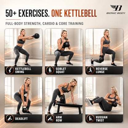 Bionic Body by Kim Lyons Soft Kettlebell with Handle | Soft Weight for Strength Training, Conditioning, Core & Full Body Workouts | Ergonomic Grip | Home Gym, Cross Training, HIIT & Functional Fitness Equipment