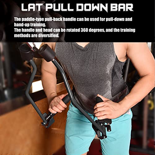 LAT Pulldown Attachments for Cable Pulley System Machine, T-bar Row Landmine Attachment, Home Gym Fitness Spreader Bar, Multi-Grip Wide LAT Pull Down, Neutral Grip Handle